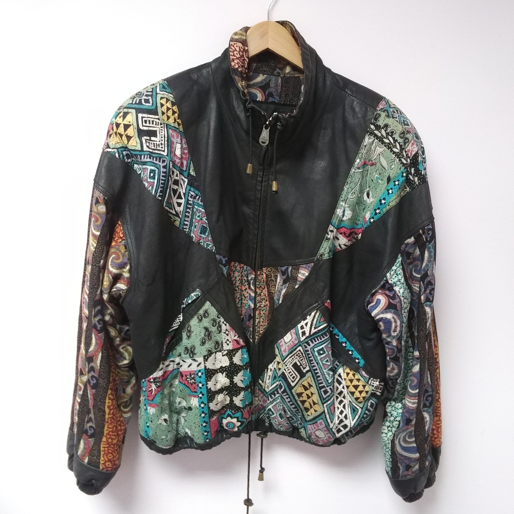 80's early 90's Winlit silk leather bomber M
